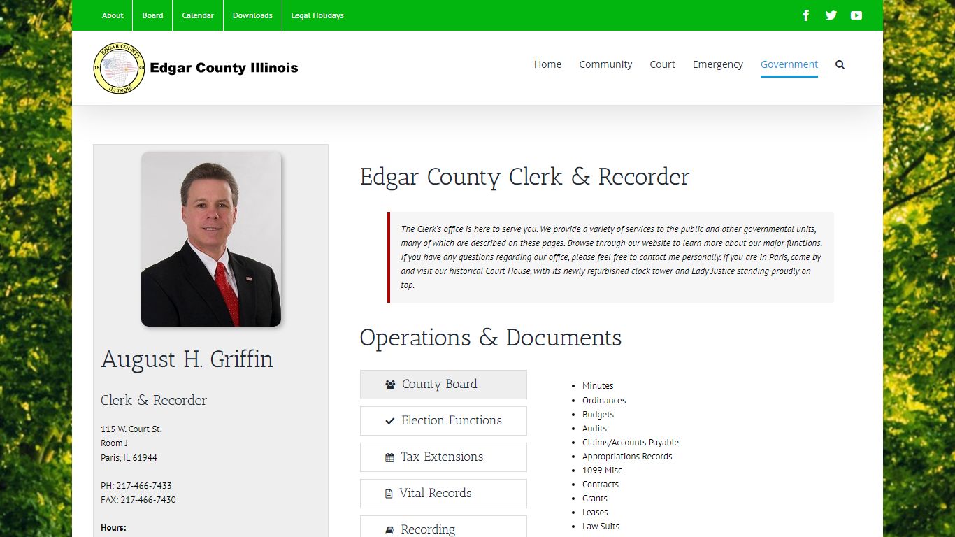 Clerk & Recorder – Edgar County